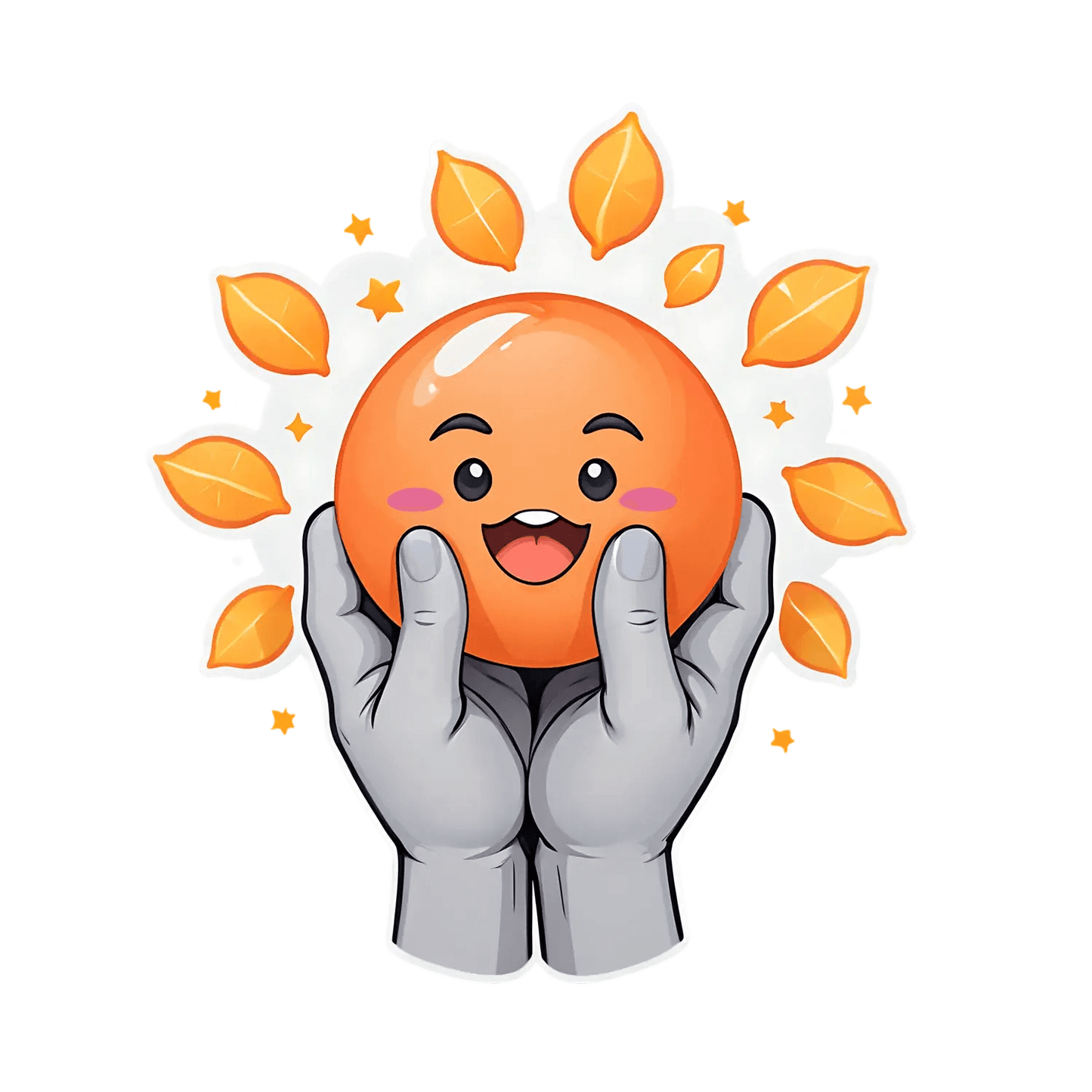 Cute Orange Fruit - Sticker - Heat Press Transfer