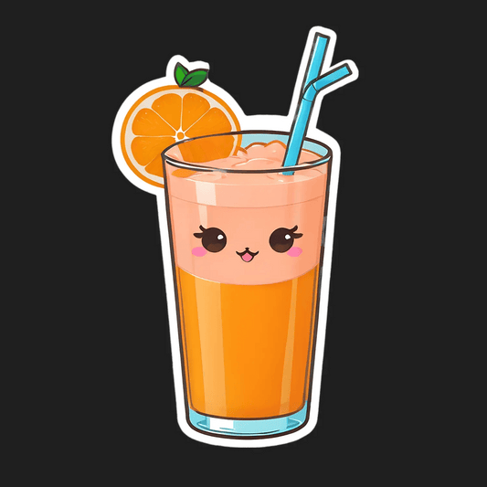 Cute Orange Juice - Sticker - Heat Press Transfer