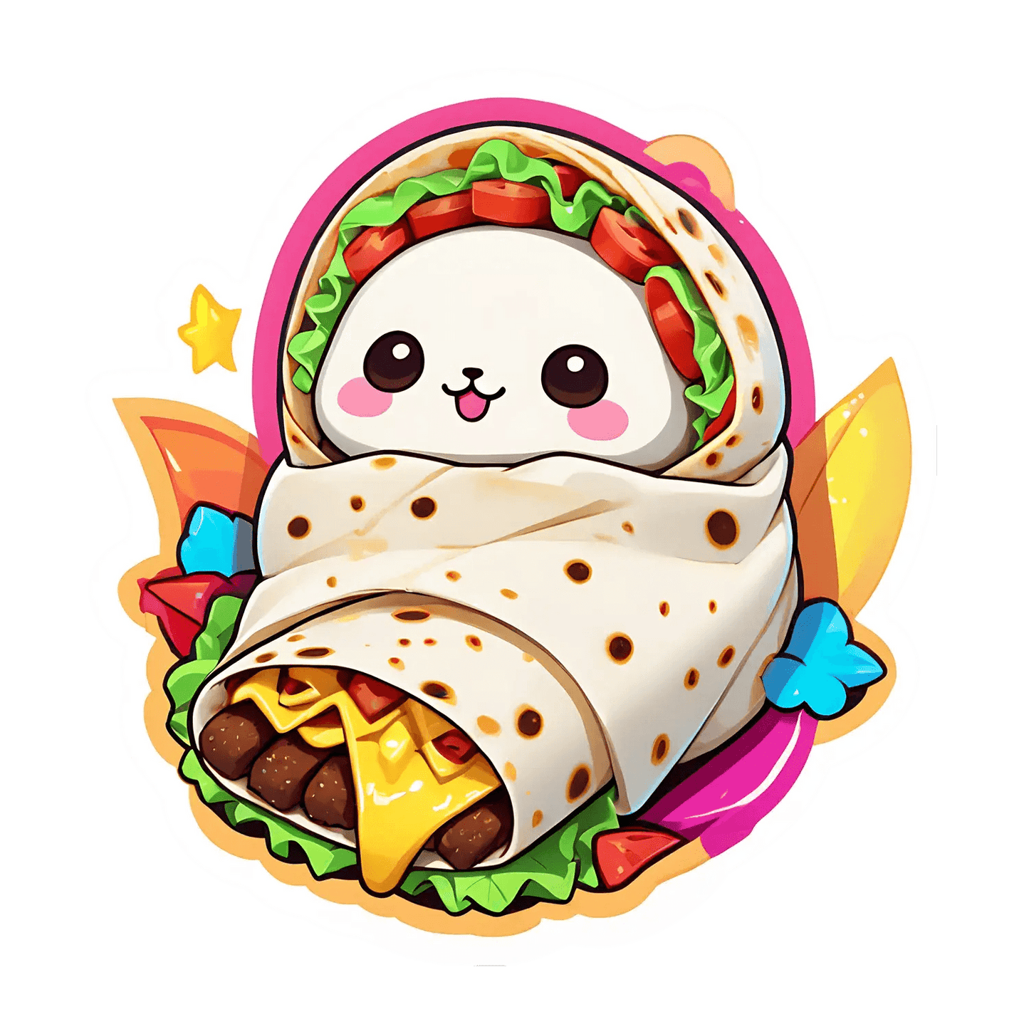 Cute Panda Burrito - Sticker - Heat Press Transfer