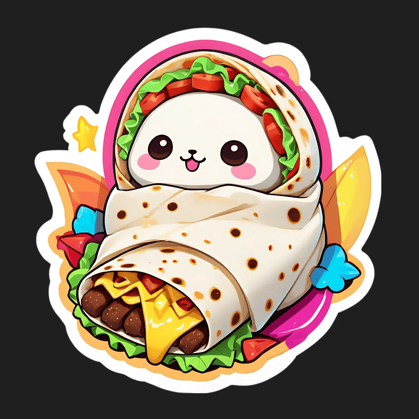 Cute Panda Burrito - Sticker - Heat Press Transfer