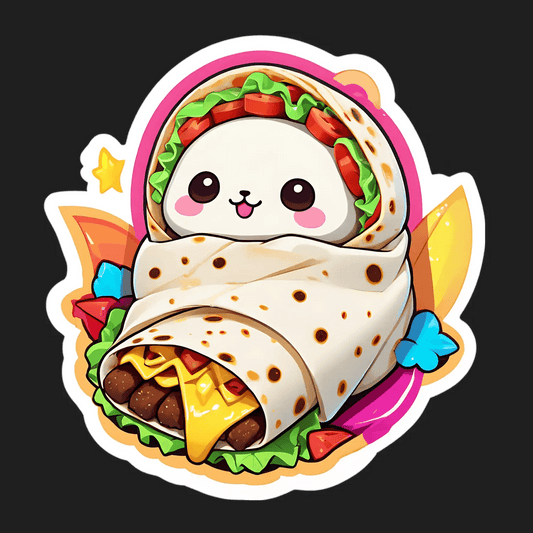 Cute Panda Burrito - Sticker - Heat Press Transfer