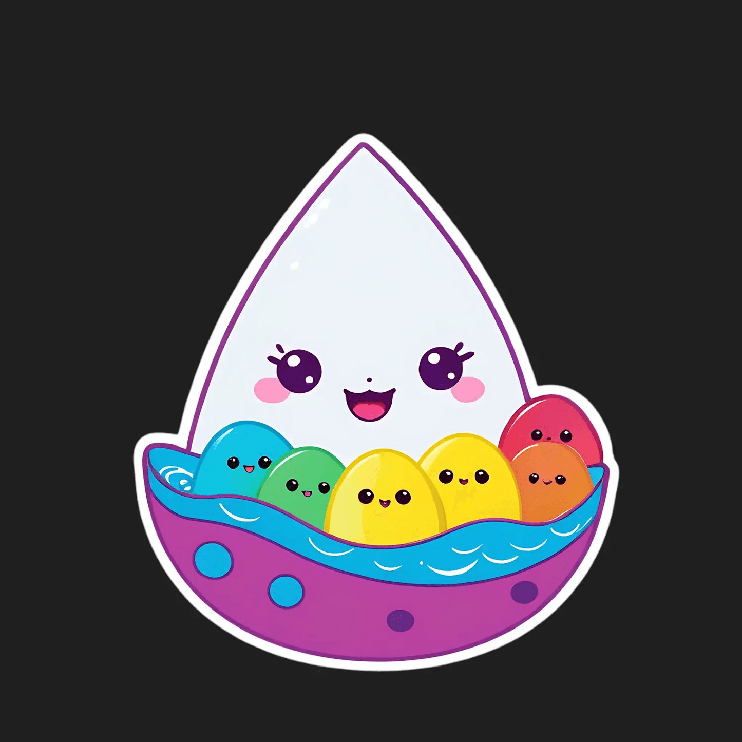 Cute Peas Boat - Sticker - Heat Press Transfer