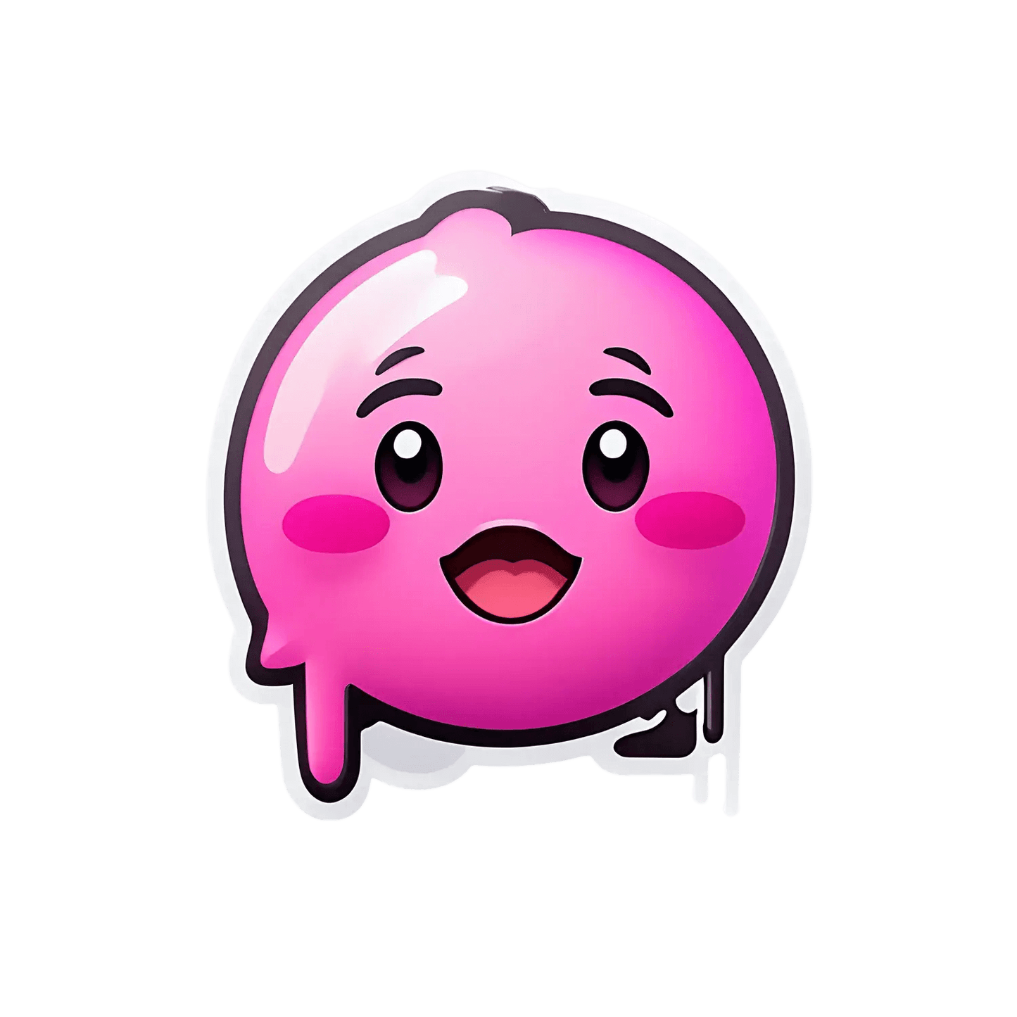 Cute Pink Blob - Sticker - Heat Press Transfer