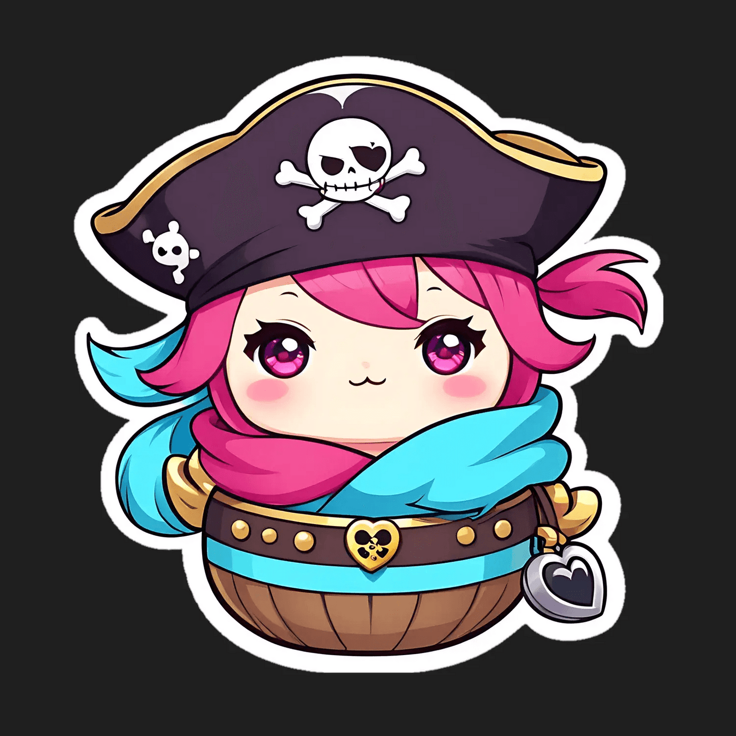 Cute Pirate Girl - UV DTF Sticker - Heat Press Transfer