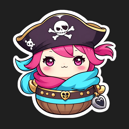 Cute Pirate Girl - UV DTF Sticker - Heat Press Transfer
