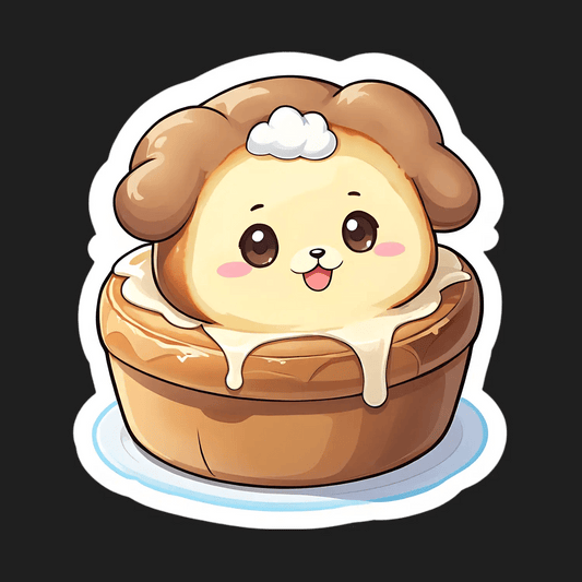 Cute Puppy Cinnamon Bun - Sticker - Heat Press Transfer