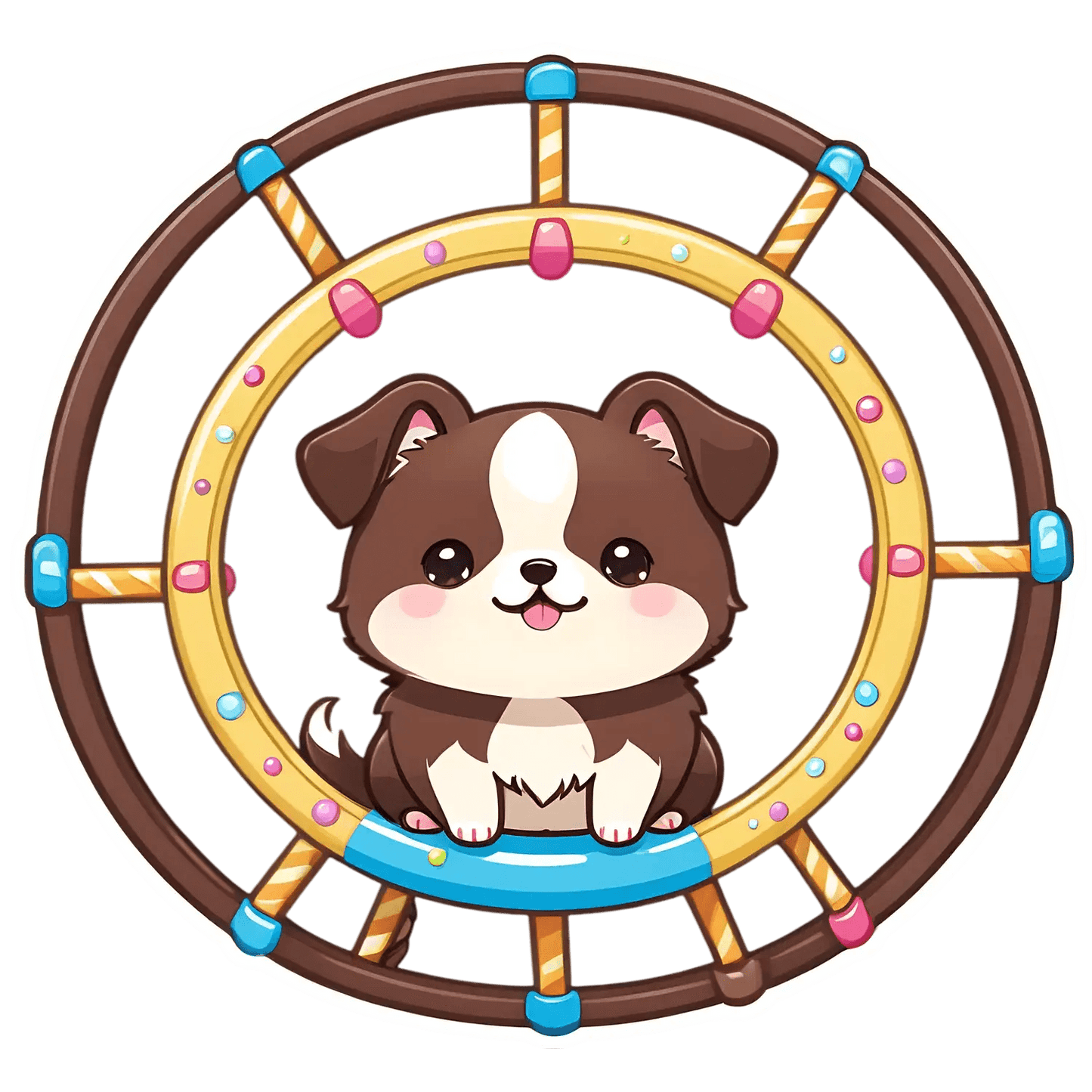 Cute Puppy Steering Wheel - Sticker - Heat Press Transfer