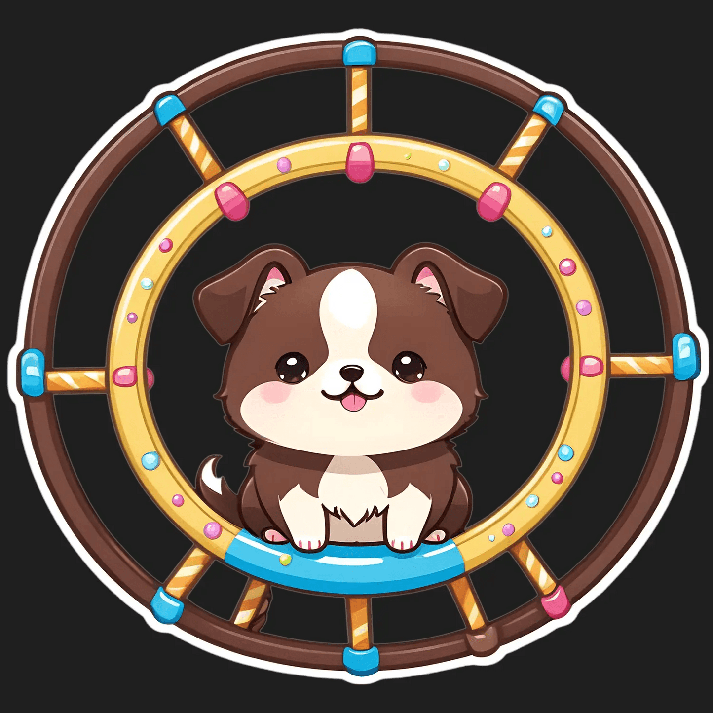 Cute Puppy Steering Wheel - Sticker - Heat Press Transfer