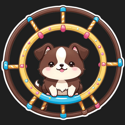 Cute Puppy Steering Wheel - Sticker - Heat Press Transfer