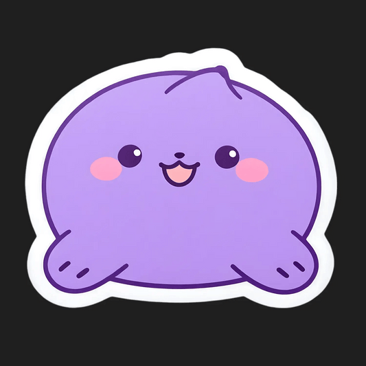 Cute Purple Blob - UV Sticker - Heat Press Transfer