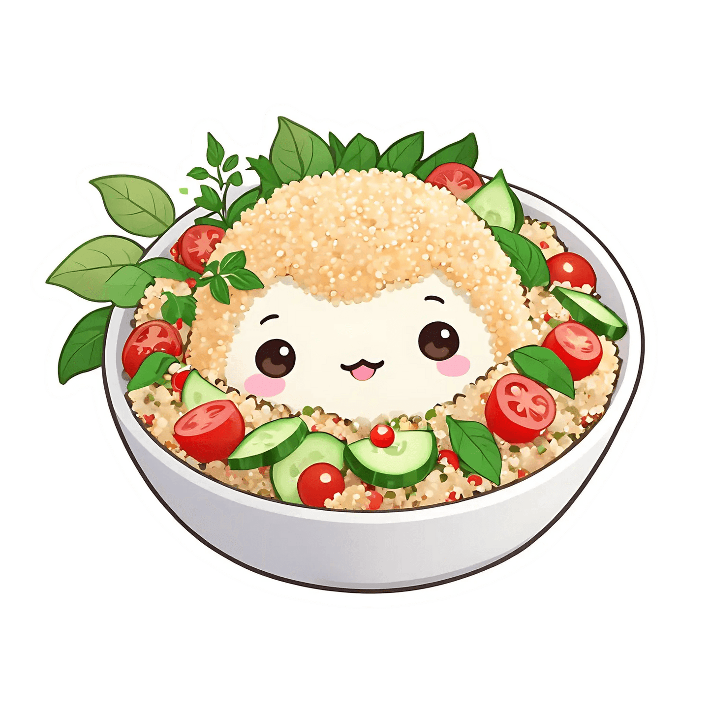 Cute Quinoa Bowl - Sticker - Heat Press Transfer