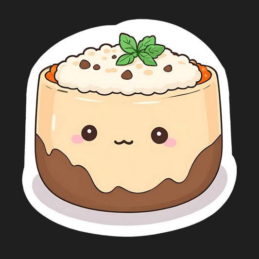 Cute Rice Bowl Sticker - Adorable Kawaii Decor - Heat Press Transfer