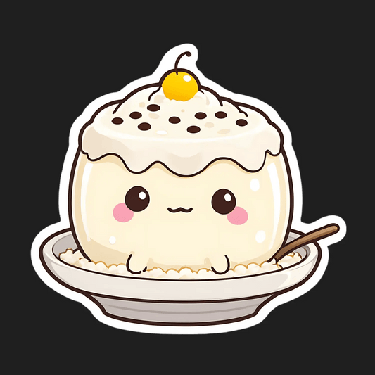 Cute Rice Pudding - UV DTF Sticker - Heat Press Transfer