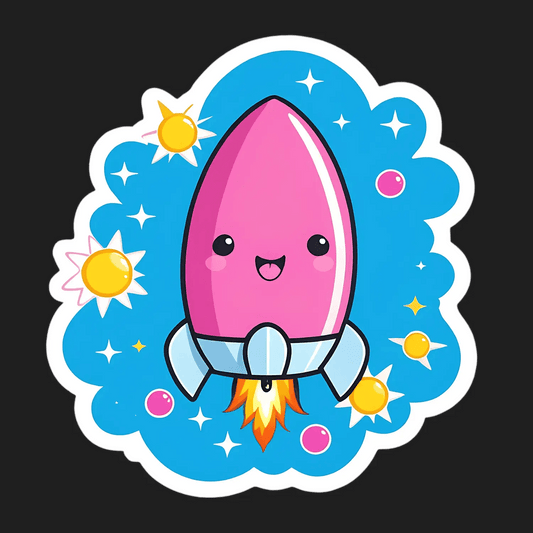 Cute Rocket - Sticker for Playful Decors - Heat Press Transfer