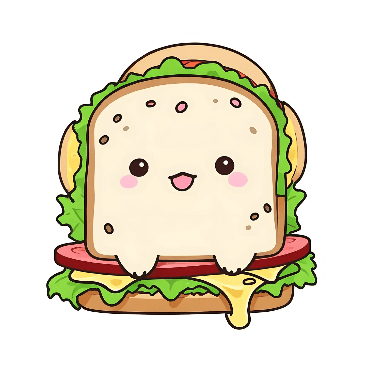 Cute Sandwich - Sticker - Heat Press Transfer