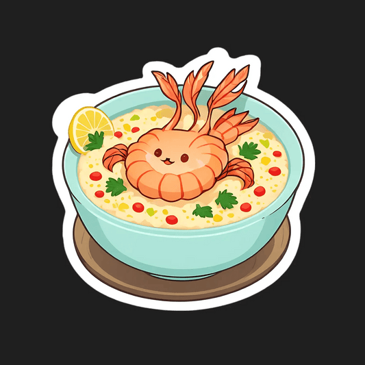 Cute Shrimp Soup - Sticker - Heat Press Transfer
