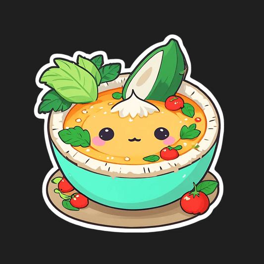 Cute Soup Bowl - Kawaii Sticker - Heat Press Transfer