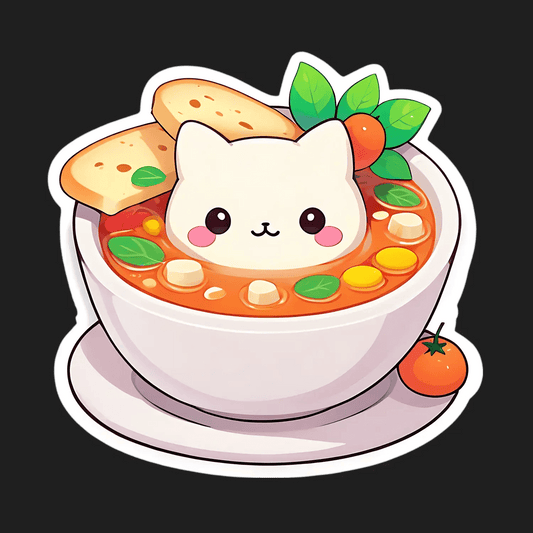 Cute Soup Cat - Sticker - Heat Press Transfer
