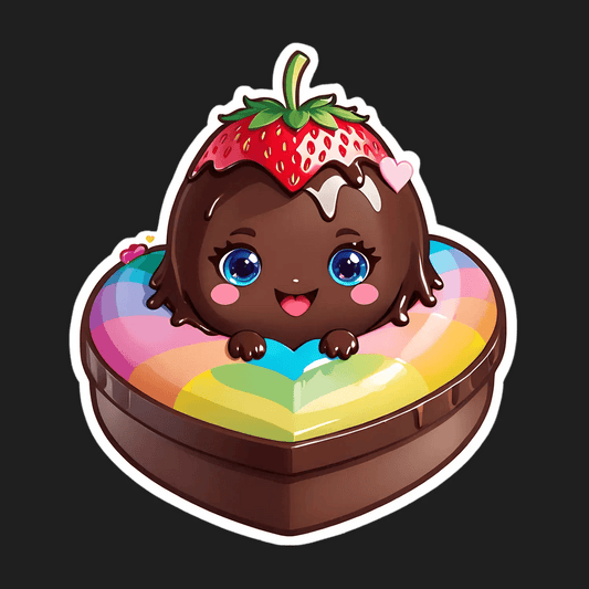 Cute Strawberry Character - UV DTF Sticker - Heat Press Transfer