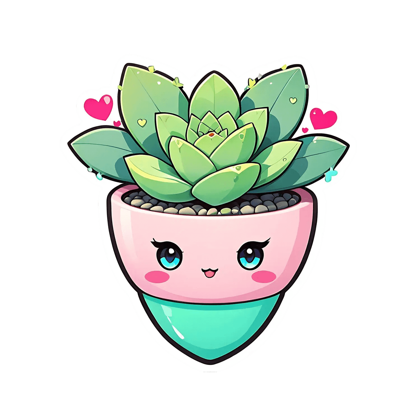 Cute Succulent Plant - Sticker - Heat Press Transfer