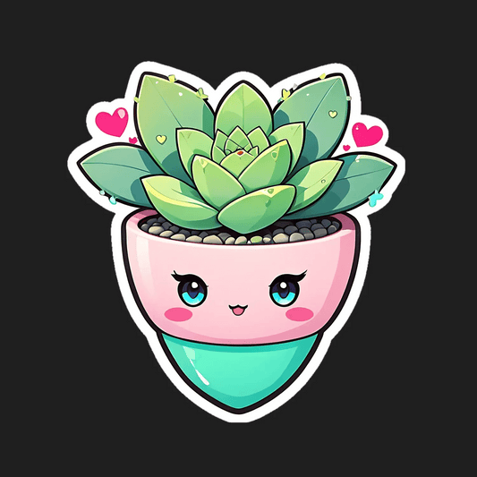 Cute Succulent Plant - Sticker - Heat Press Transfer
