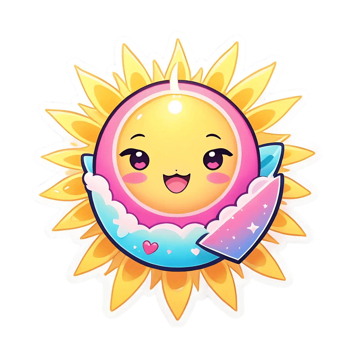 Cute Sun & Moon - Sticker - Heat Press Transfer