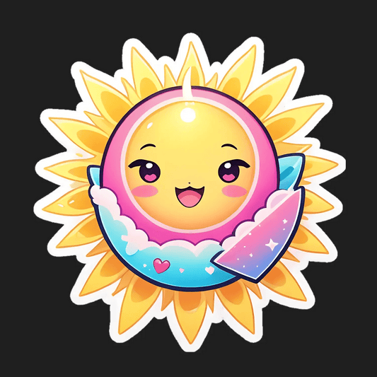 Cute Sun & Moon - Sticker - Heat Press Transfer