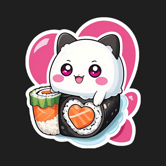 Cute Sushi Cat - UV DTF Sticker - Heat Press Transfer