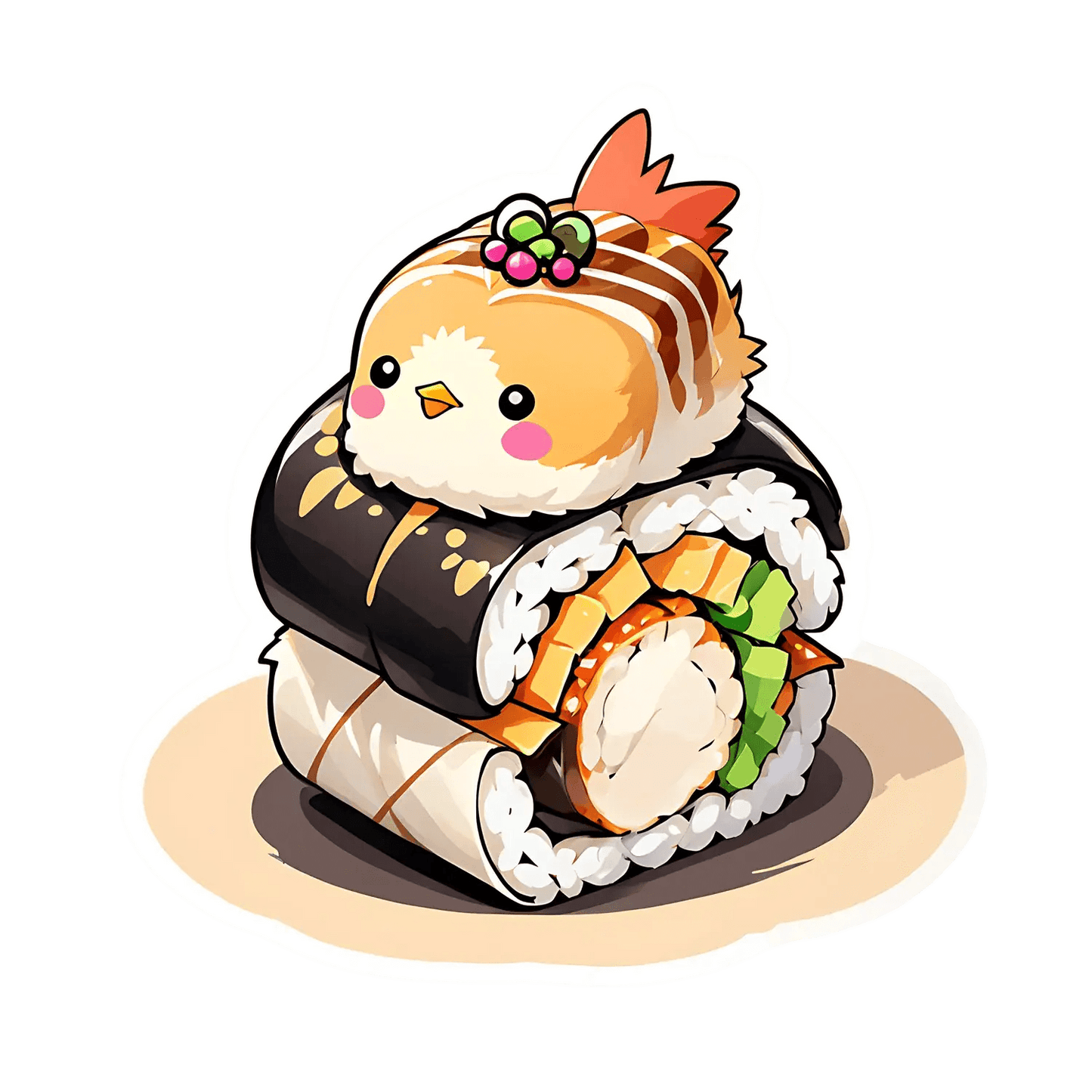 Cute Sushi Chick - Sticker - Heat Press Transfer