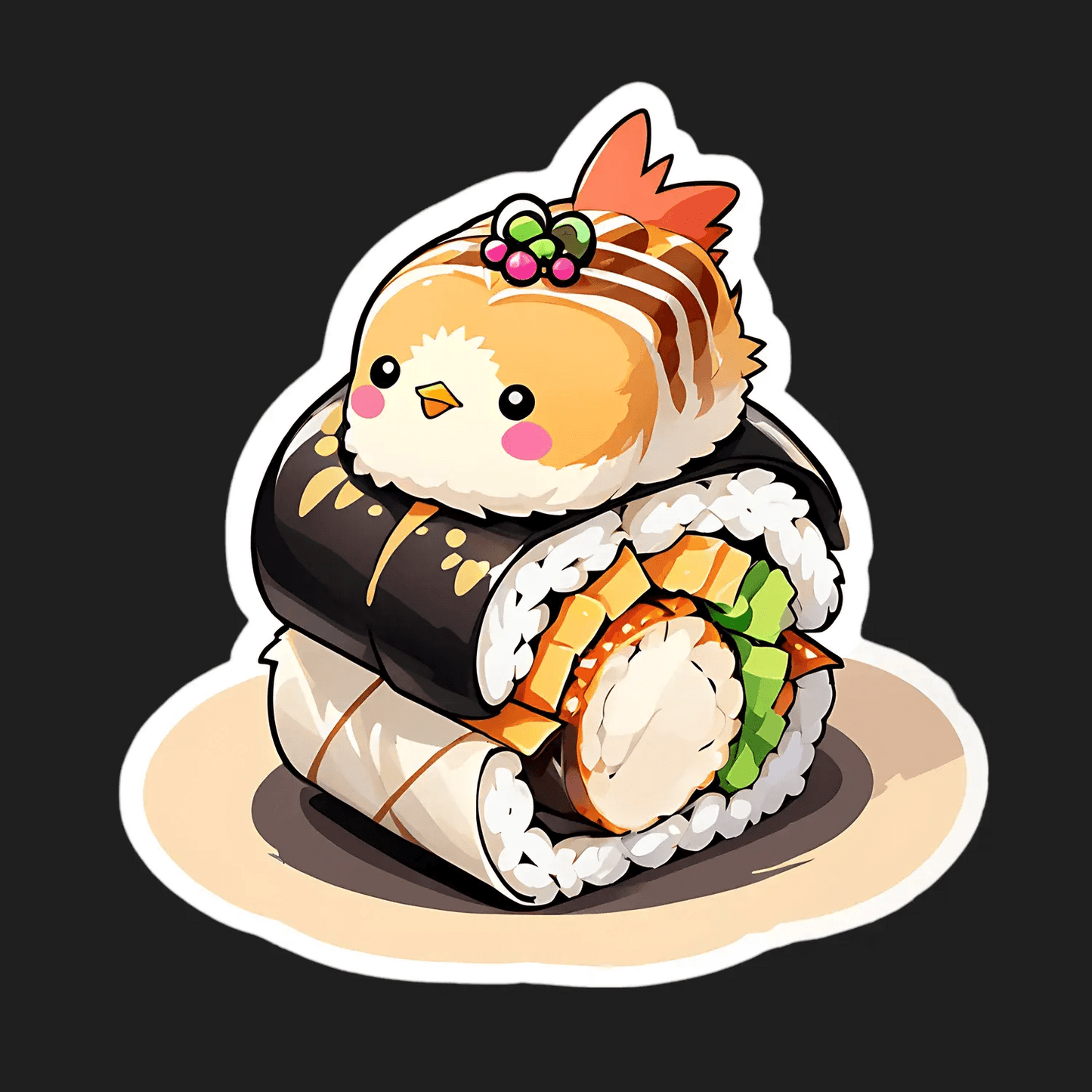 Cute Sushi Chick - Sticker - Heat Press Transfer