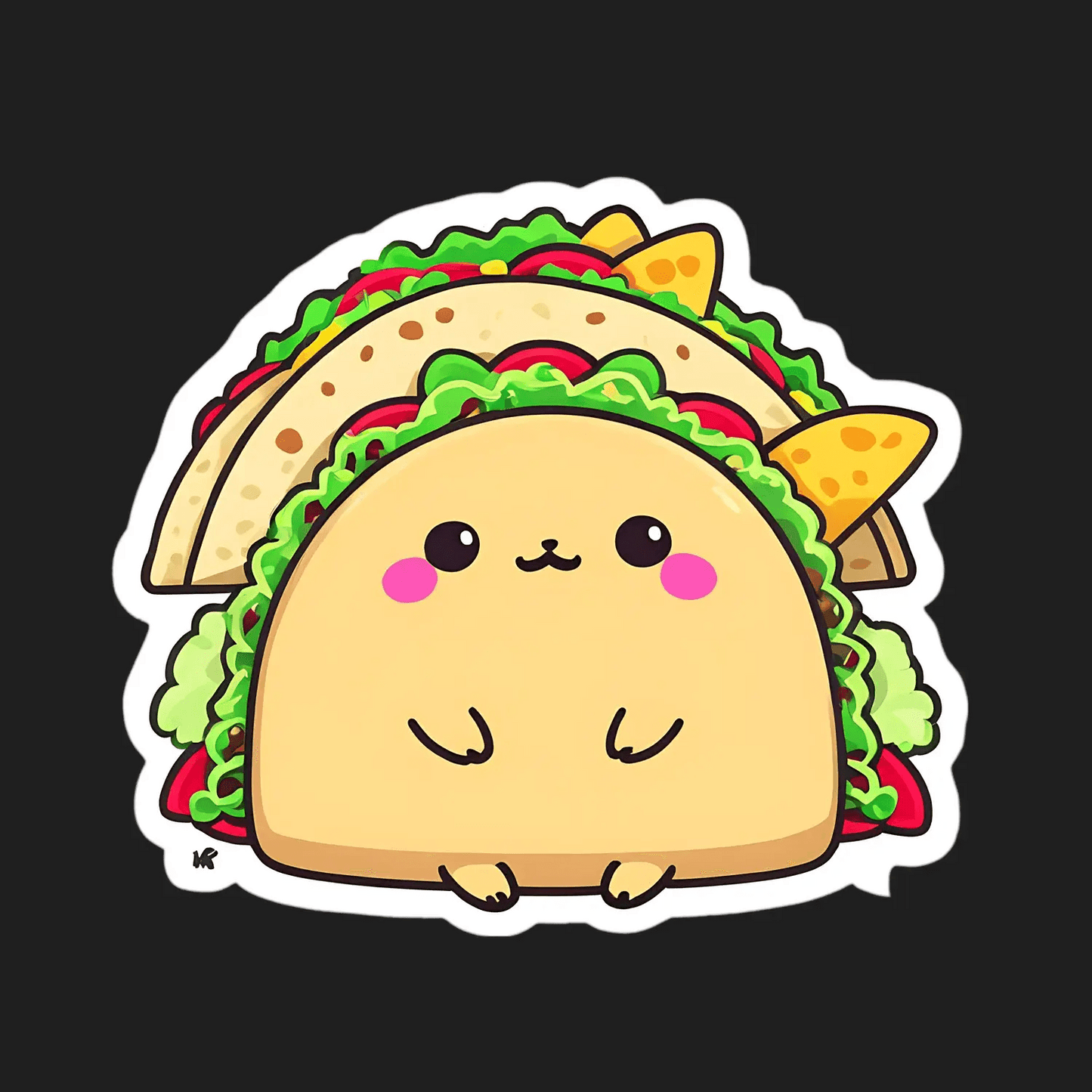Cute Taco Cat - UV DTF Sticker - Heat Press Transfer