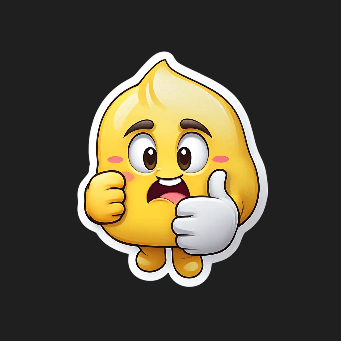 Cute Thumbs-Up Sticker - Emoji Style - Heat Press Transfer