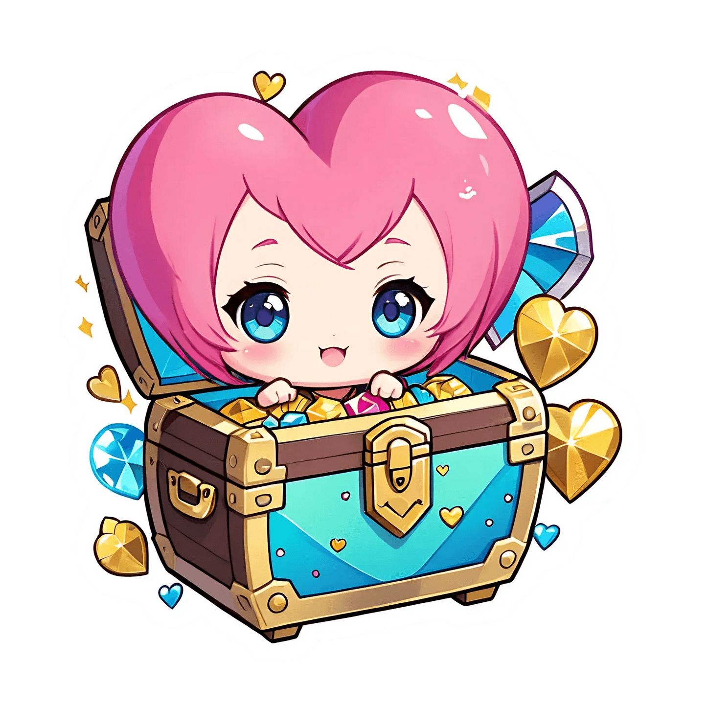 Cute Treasure Chest - Anime Sticker - Heat Press Transfer