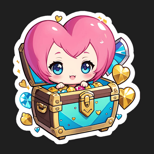 Cute Treasure Chest - Anime Sticker - Heat Press Transfer