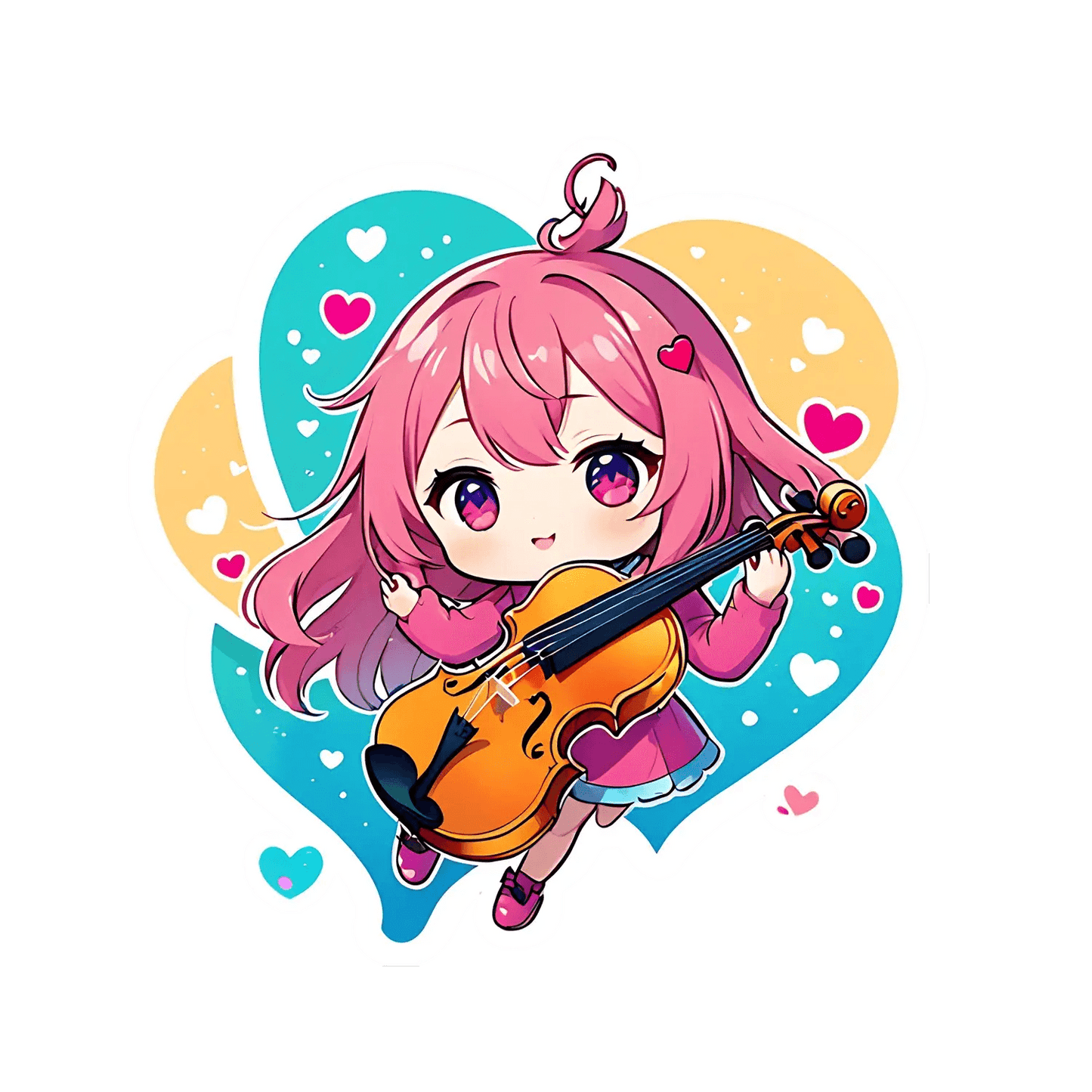 Cute Violinist - Sticker - Heat Press Transfer