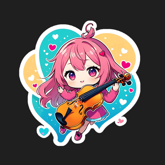 Cute Violinist - Sticker - Heat Press Transfer