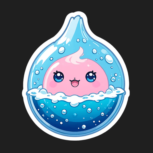 Cute Waterdrop Sticker - Durable, Adorable Design - Heat Press Transfer