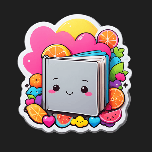 Cute Book Kawaii Sticker - UV DTF Decal - Heat Press Transfer