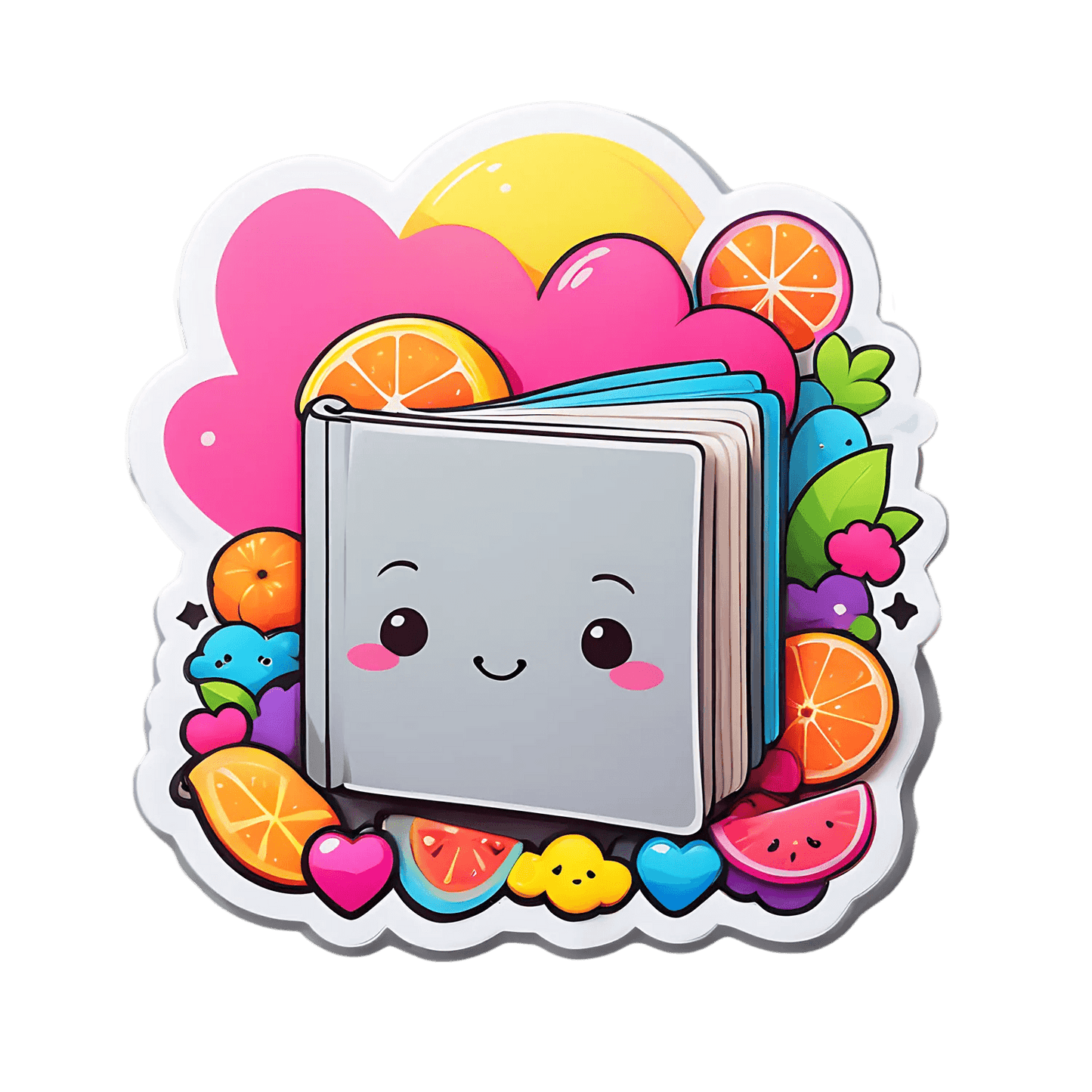 Cute Book Kawaii Sticker - UV DTF Decal - Heat Press Transfer