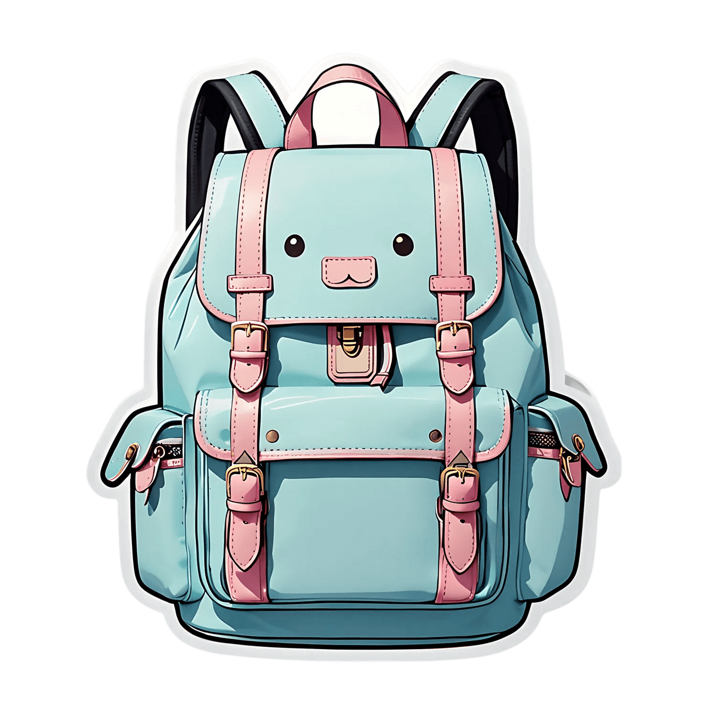 Cute Cat Backpack - Sticker - Heat Press Transfer