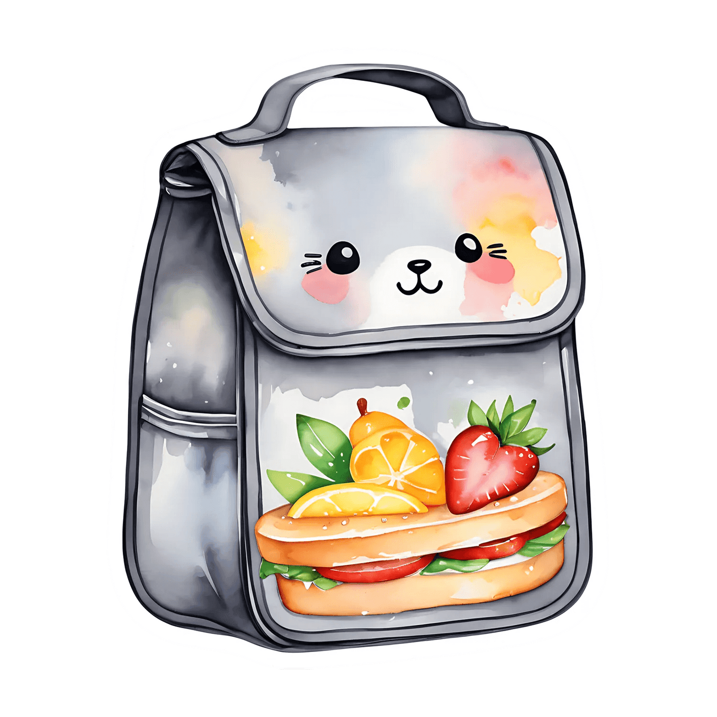 Cute Cat Lunchbox - Sticker - Heat Press Transfer