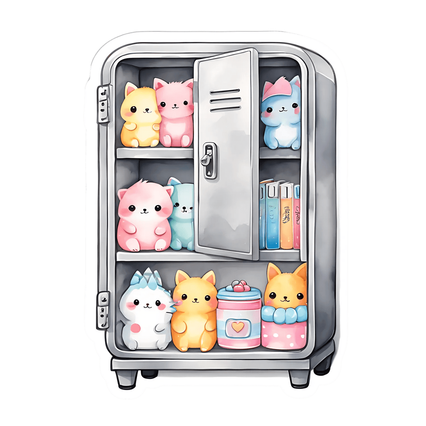 Cute Cats Fridge - Kawaii Sticker - Heat Press Transfer
