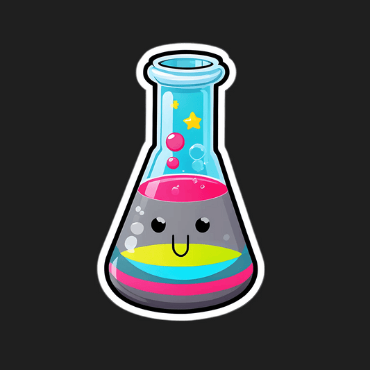 Cute Chemistry - Colorful Beaker Sticker - Heat Press Transfer
