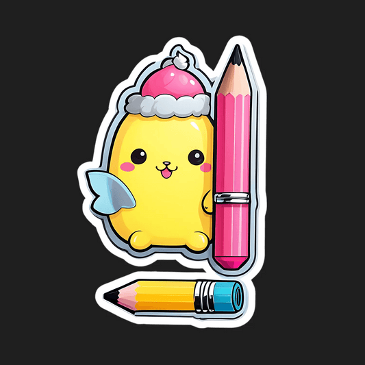 Cute Chick Pencil - Sticker - Heat Press Transfer