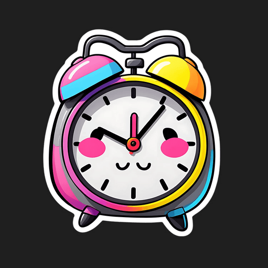 Cute Clock Sticker - Colorful Timekeeper - Heat Press Transfer