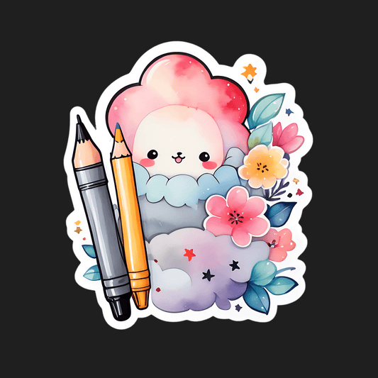Cute Cloud Pen - Sticker - Heat Press Transfer