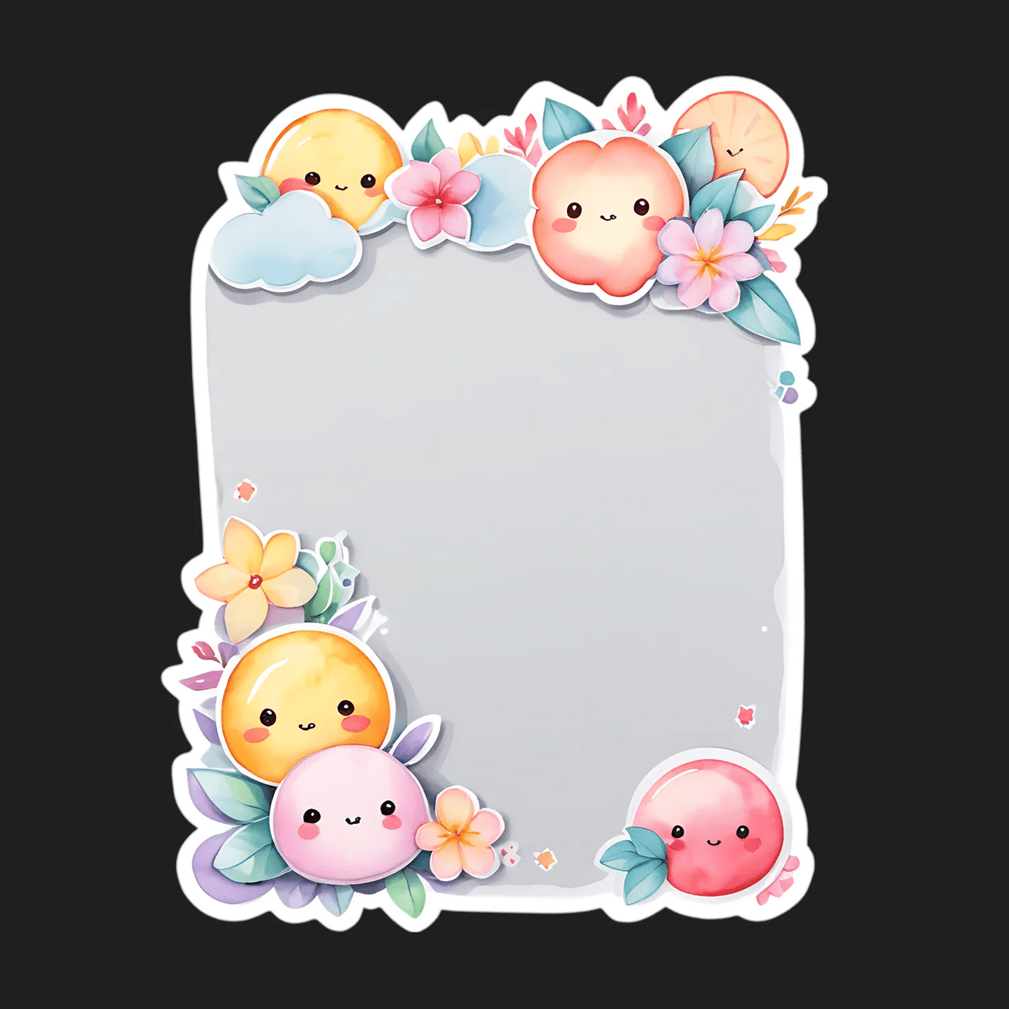 Cute Fruit Sticker - Adorable Cartoon Decals - Heat Press Transfer