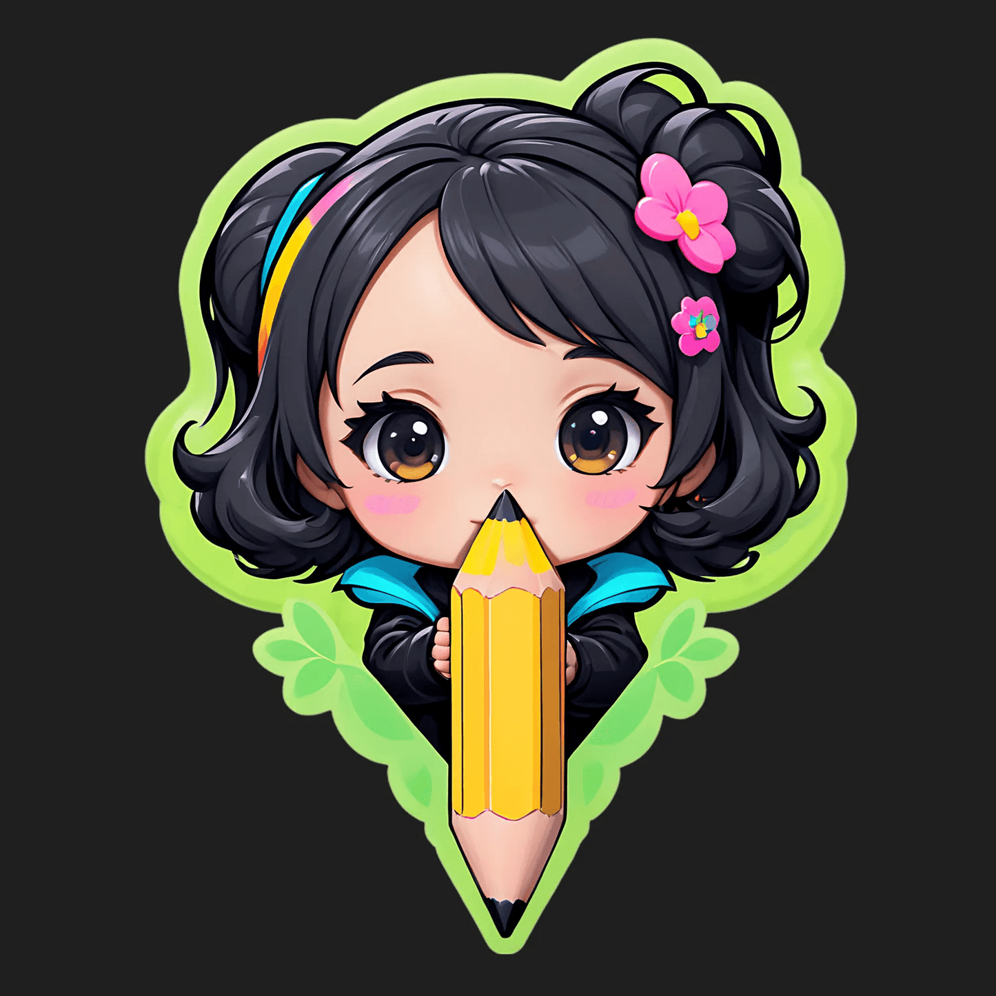 Cute Girl Artist - Sticker - Heat Press Transfer