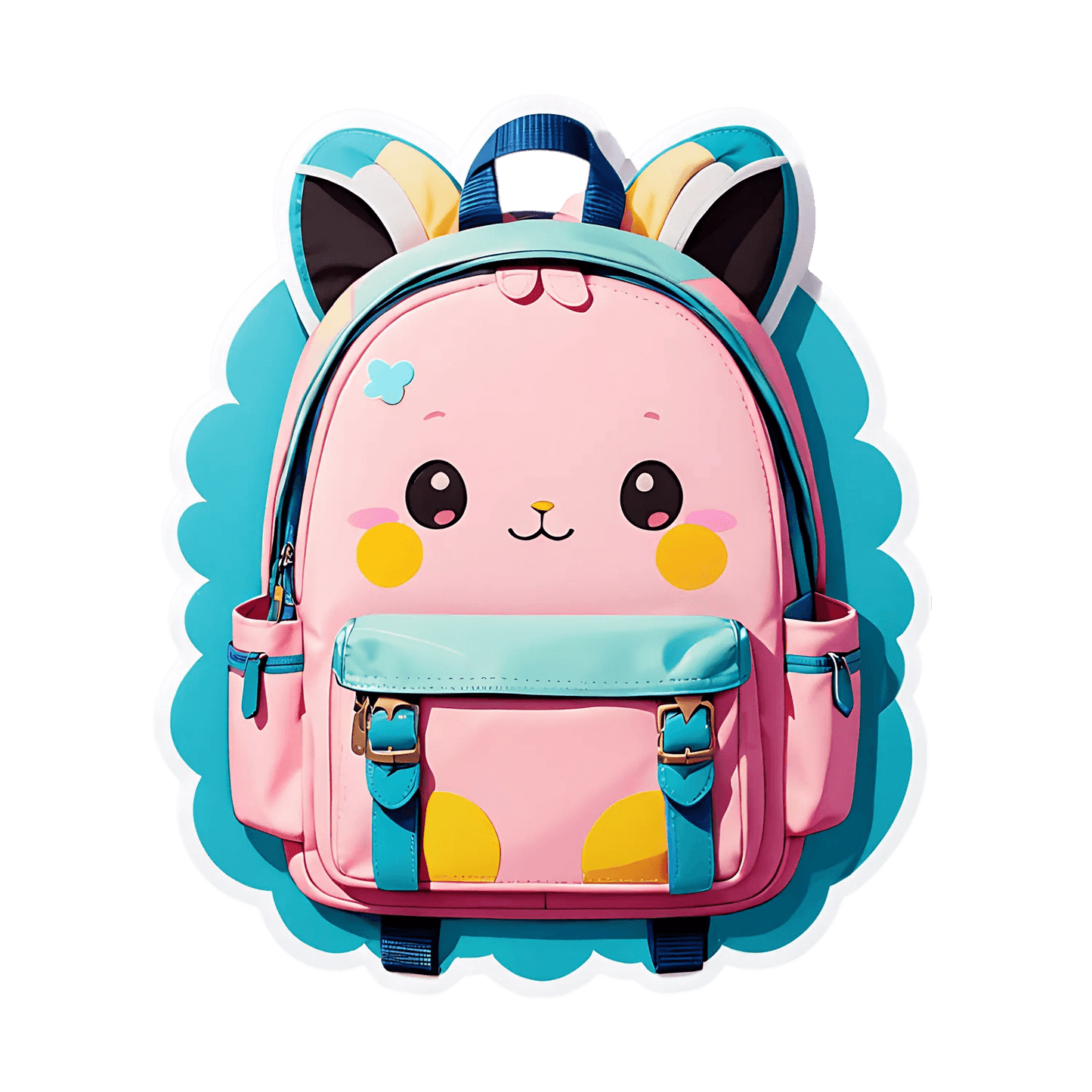 Cute Kitten Backpack - Sticker - Heat Press Transfer