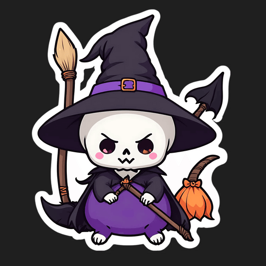 Cute Witch - Halloween Sticker - Heat Press Transfer